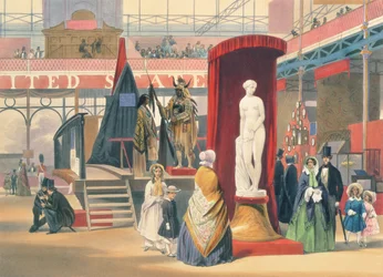 Pohled na „Řeckého otroka“ od Hirama Powera (1805-73), sochu v sekci Spojených států na Velké výstavě roku 1851, z Dickinson
