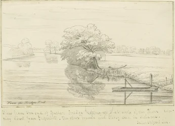 Burton-upon-Trent - Trent river: kresba perem a tuší, nd [1799-1854] (kresba)
