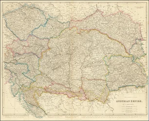 Mapa Rakouského císařství z roku 1858, John Arrowsmith