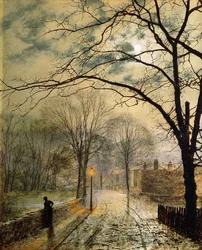 Procházka při měsíčním svitu, Bonchurch, ostrov Wight, 1878