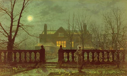 Dáma v zahradě za měsíčního svitu, 1882