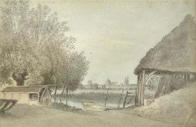 Ferry Hinksey, poblíž Oxfordu, 15. června 1789 (akvarel na papíře, grafit)