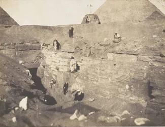 Vykopávky poblíž Sfingy, 1853.