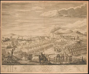 Vyobrazení bitvy na Drunmossie [sic] Moor u Cullodenu, 16. dubna 1746