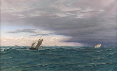 Jachty na rozbouřeném moři, Středozemní moře, 1871