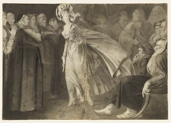 Žena stojící mezi bratry recto, c. 1770-1775.