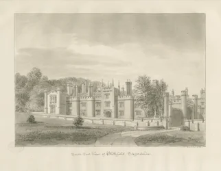 Blithfield Hall: sépiová kresba, 1823