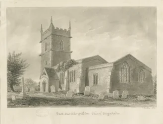 Blore Church: sépiová kresba, 1839