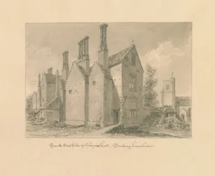 Buckinghamshire - Chenies Hall: sépiová kresba