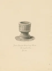 Buckinghamshire - Drayton Beauchamp Church: sépiová kresba, 1838