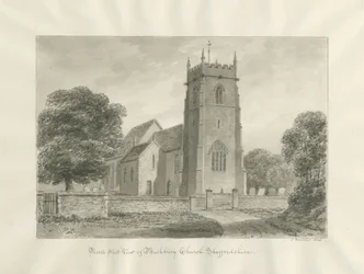 Bushbury Church: sépiová kresba