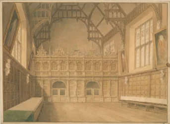 Cambridgeshire - Trinity College Hall - vnitřní pohled