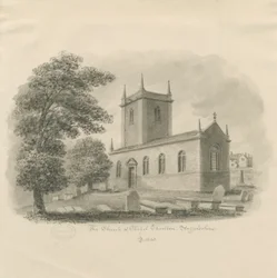 Chapel Chorlton Church: sépiová kresba