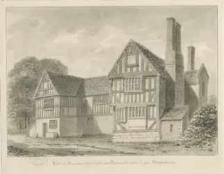 Dimsdale Old Hall: sépiová kresba, 1841