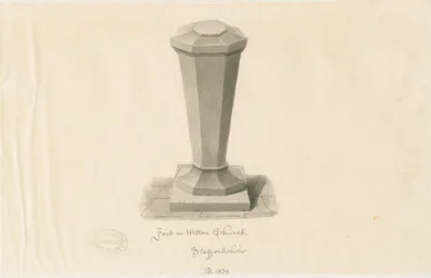 Font v kostele Wetton: sépiová kresba, 1839