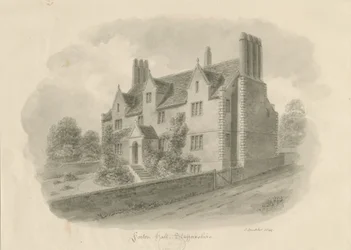 Forton Hall: lavírovaná kresba