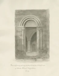 Interiér kostela Standon: sépiová kresba, 24. května 1847 (kresba)