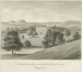 Pórek - Ball Haye Hall: sépiová kresba, 1844