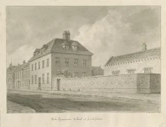 Lichfield - Gymnázium: kresba v sépii