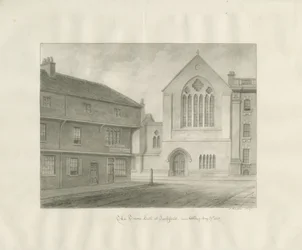 Lichfield - Guildhall: sépiová kresba