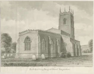 Mayfield Church: sépiová kresba, 1844