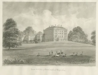 Patshull House: sépiová kresba, 1847