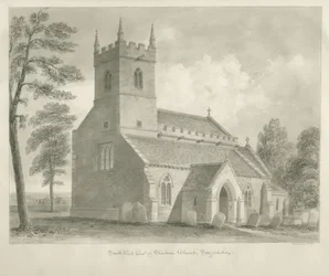 Standon Church: sépiová kresba