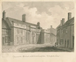 Wolverhampton - Gymnázium: kresba v sépii, 1837