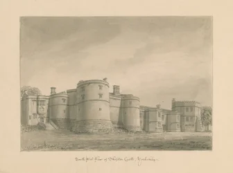 Yorkshire - Skipton Castle: sépiová kresba, 1818