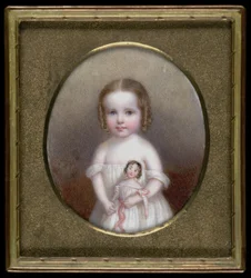 Holčička s panenkou, ca. 1854.