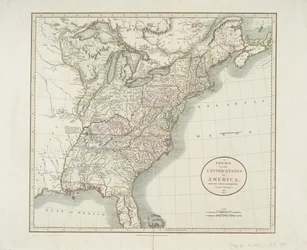 Nová mapa Spojených států amerických, od nejnovějších úřadů, 1806