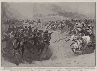 Dobytí Dongoly, útok ustupujících dervišů na egyptské koňské dělostřelectvo