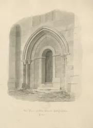 Alton Church - West Door: sépiová kresba
