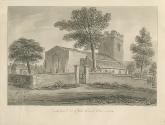 Alton Church: sépiová kresba, 1841