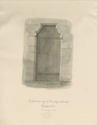 Armitage Church - North Doorway: sépie kresba