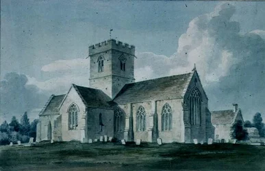 Jihovýchodní pohled na Dinton Church, 1805
