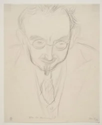 Geograf, profesor G. Hatt. Obrázek poprsí ve tváři.