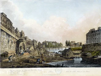 Paříž: Pohled na Pont Notre-Dame - v „Paris vu par J.C. Mats“, ed. Miller, Londýn