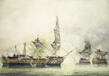 H.M.S. Vítězství v bitvě u Trafalgaru, 1805,