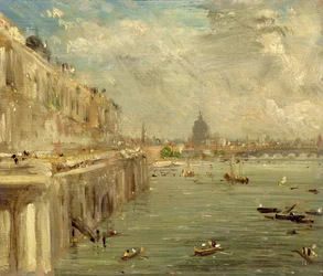 Somerset House Terrace od Waterloo Bridge, c.1819