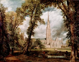 Katedrála v Salisbury při pohledu ze Gardens of the Eveche Painting John Constable (1776-1837) 1823 Sun. 87,6x111,8 cm Londýn, Victoria and Albert museum