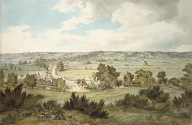 Údolí Stour s Stratford St Mary při pohledu z blízkosti Dedham, c1800