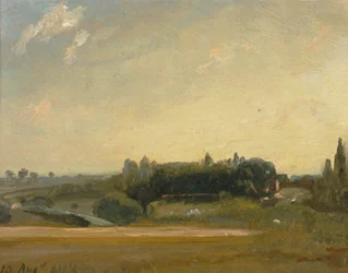 Pohled směrem k faře, East Bergholt, 1813.