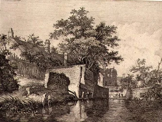 Před Novými Mlýny, hospoda. od J. & W. Freemana v roce 1821