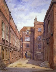 Hala a knihovna, Sion College, London Wall, City of London, 1880