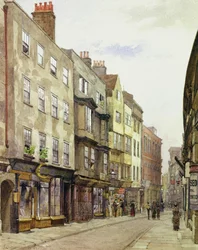 Holywell Street při pohledu na západ, 1882