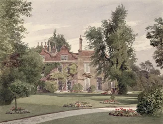 Boční pohled na Raleigh House, Brixton Hill, Lambeth, 1887