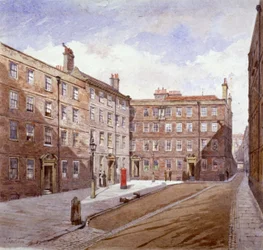 Pohled na Brick Court, Middle Temple, Londýn, 1882.