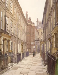 Pohled na Catherine Court, Tower Hill, Londýn, při pohledu na východ, 1886
