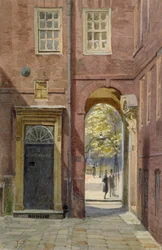 Pohled na Elm Court, Vnitřní chrám při pohledu na Middle Temple, Londýn, c1880